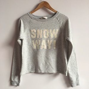 H&M Big Girls Gray Long Sleeve Crewneck Sweater